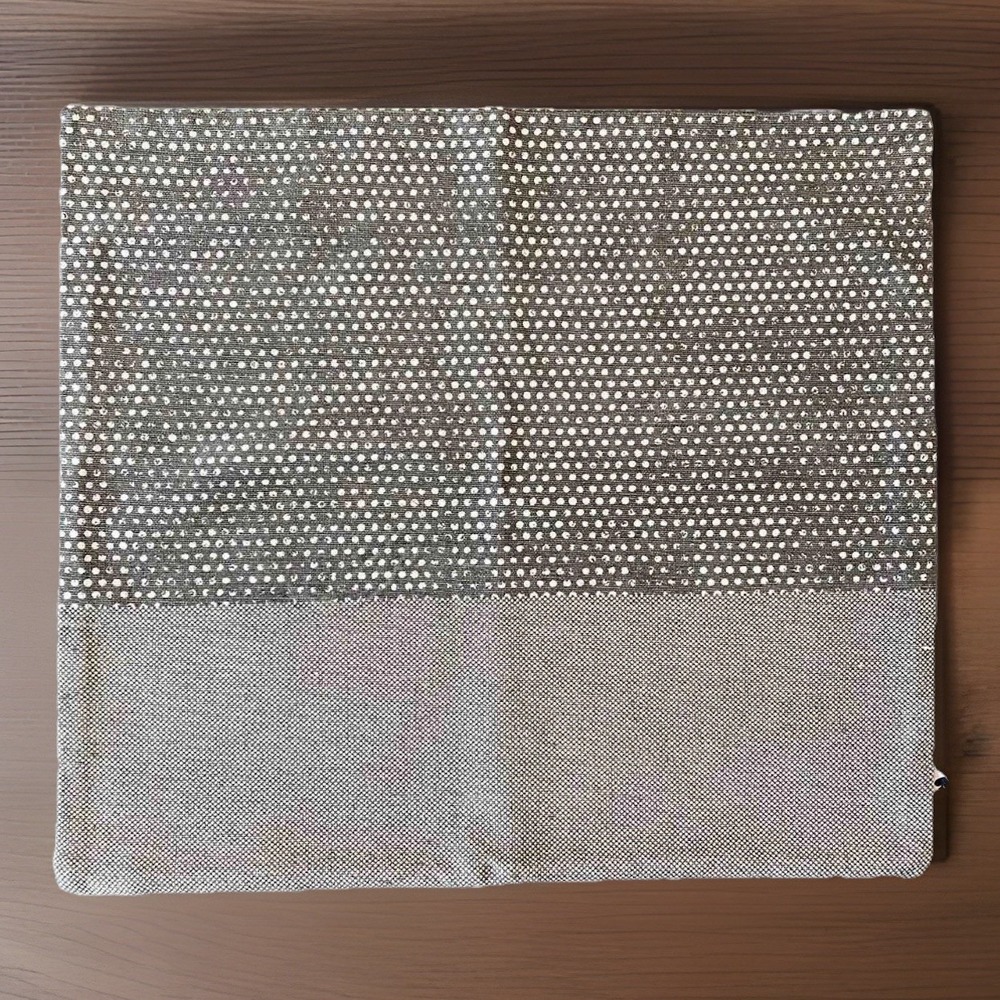 ❤️ KATE SPADE Canvas Pillow Cover 20" X 20" Gray White Modern Geometric Dots